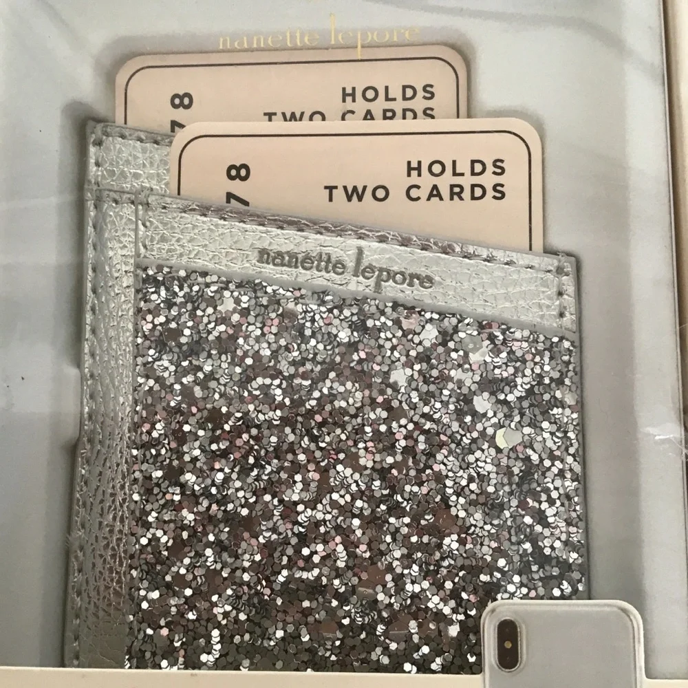 NANETTE LEPORE SILVER GLITTER PHONE POCKET…